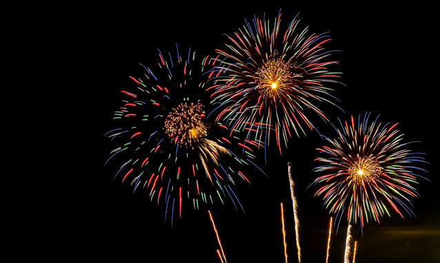 Firework display background for celebration anniversary