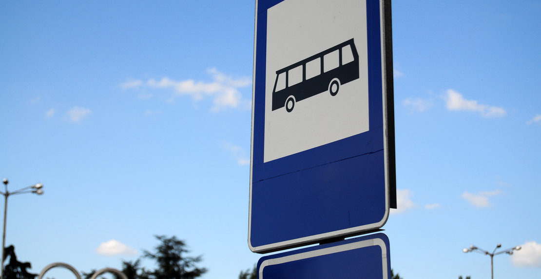 Bus stop metal sign