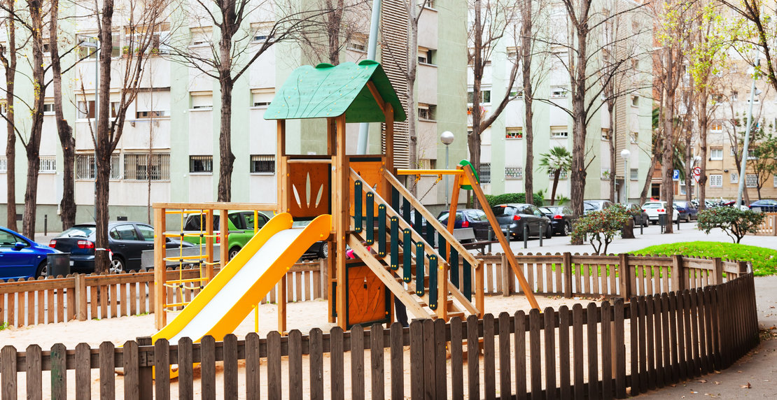 Wooden playground area