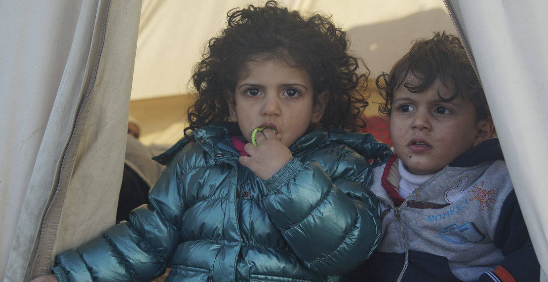 Underaged refugees in a camp located at the northeastern Greek island of Lesbos,  30 January 2016.